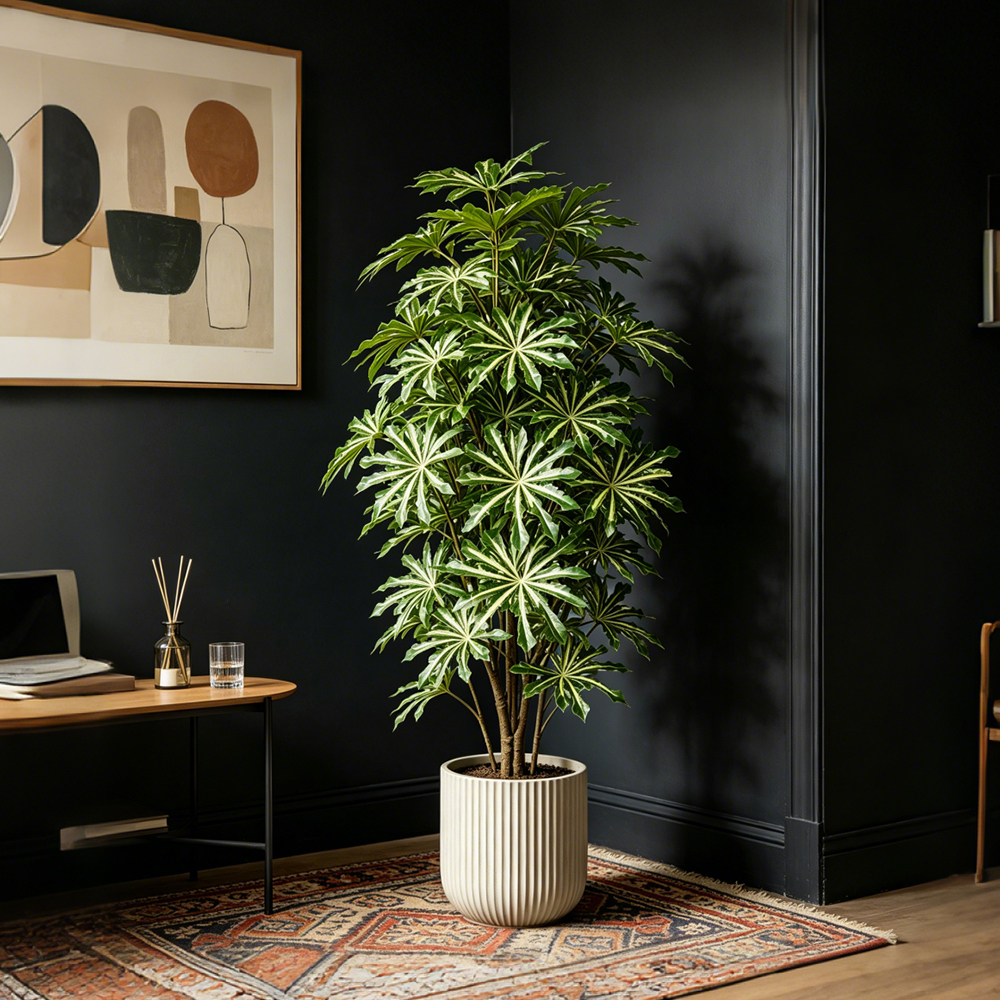 Ficus Lyrata Tree - 80-96cm Large Artificial Cassava Plants Fake