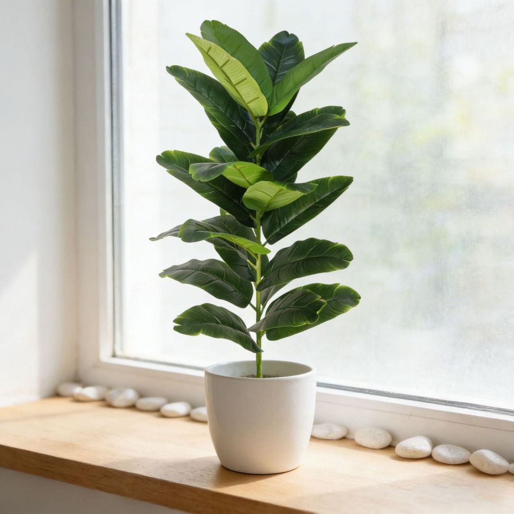 Ficus Lyrata Tree - Green Plastic Artificial Ficus Tree 23