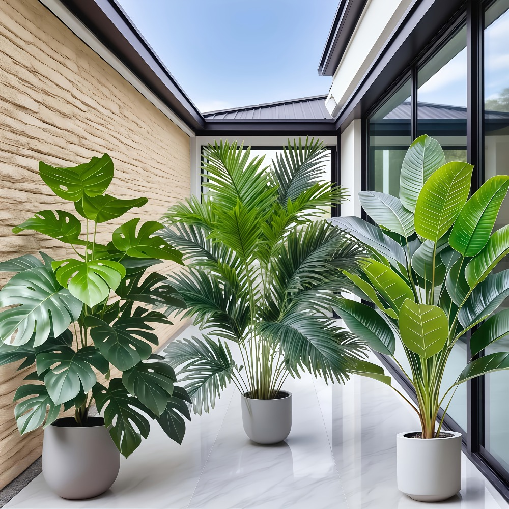 3pcs Large Artificial Areca Pa - Dracaena Marginata ulasan dan harga