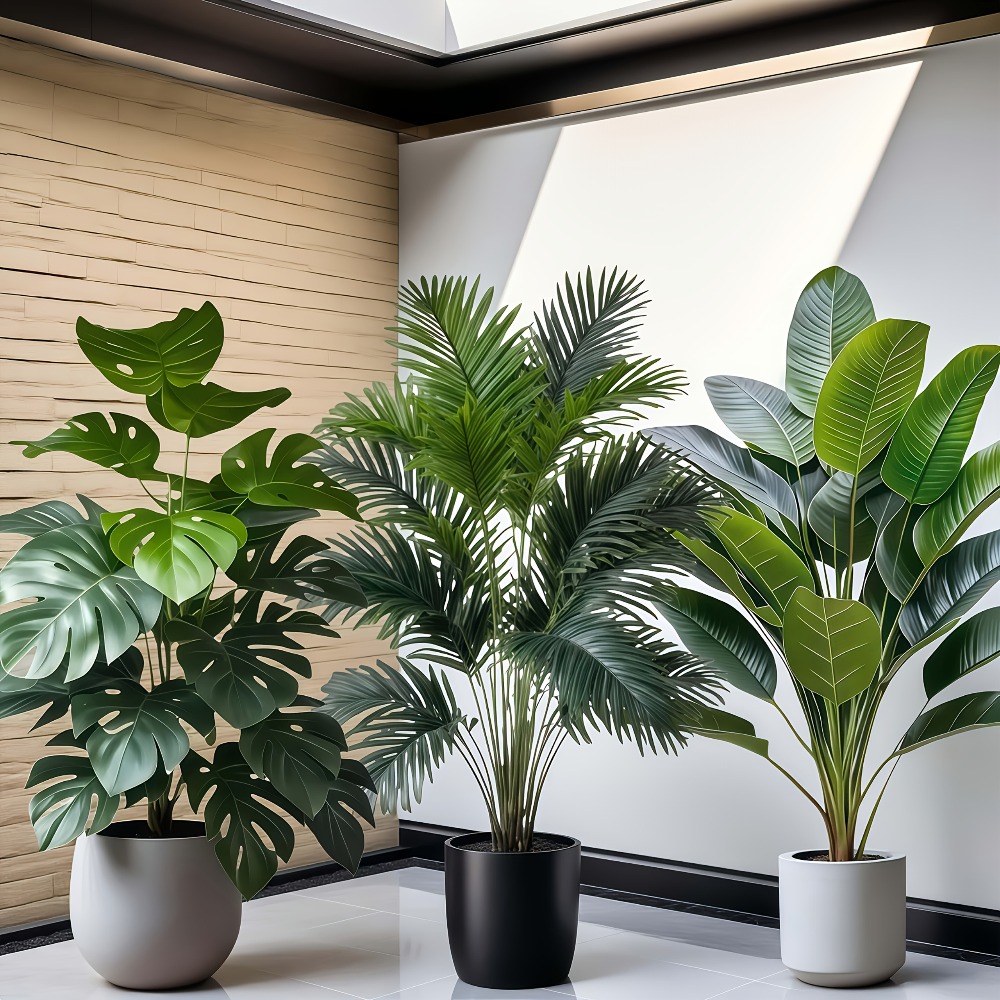 3pcs Large Artificial Areca Pa - Dracaena Marginata ulasan dan harga