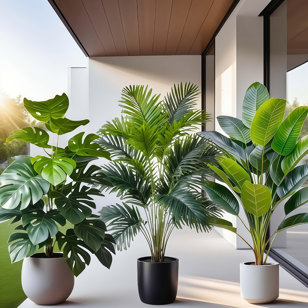 3pcs Large Artificial Areca Pa - Dracaena Marginata ulasan dan harga