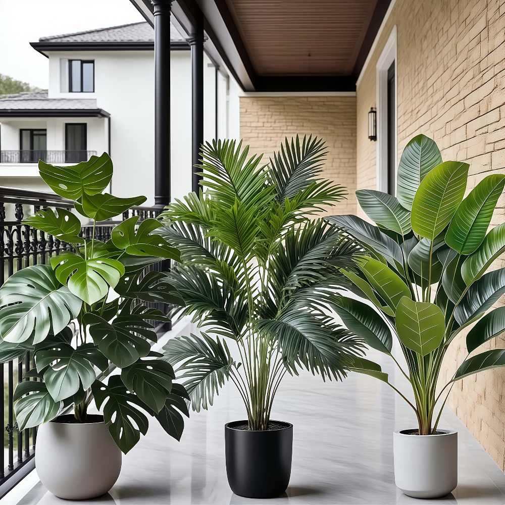 3pcs Large Artificial Areca Pa - Dracaena Marginata ulasan dan harga