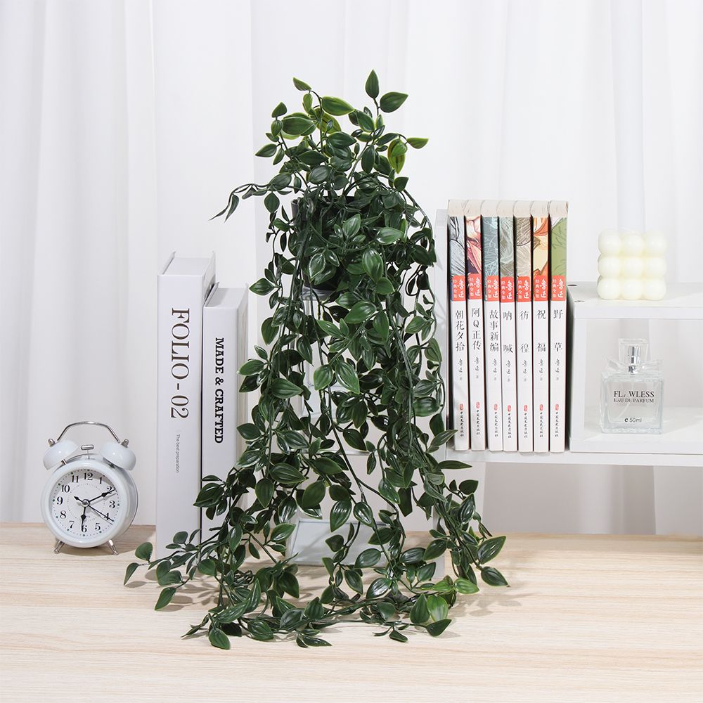 Artificial Hanging Plants with - Pilea Peperomioides ulasan dan harga