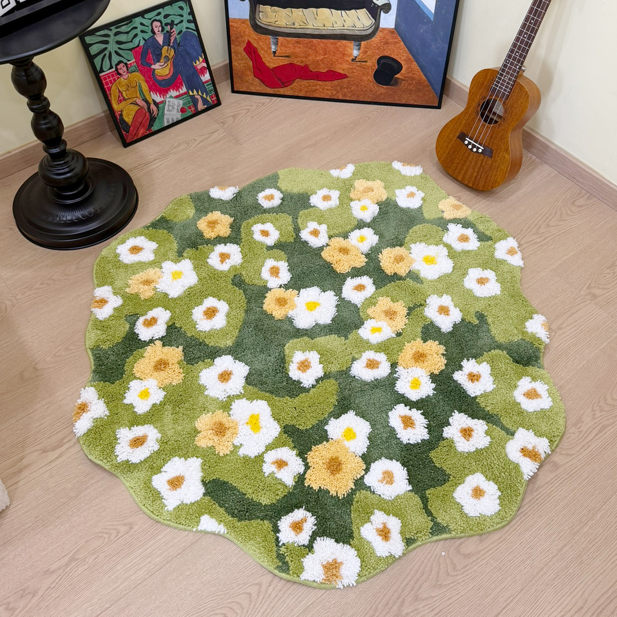 Green Meadow Daisy Tufted Rug, - Maranta Prayer Plant ulasan dan harga
