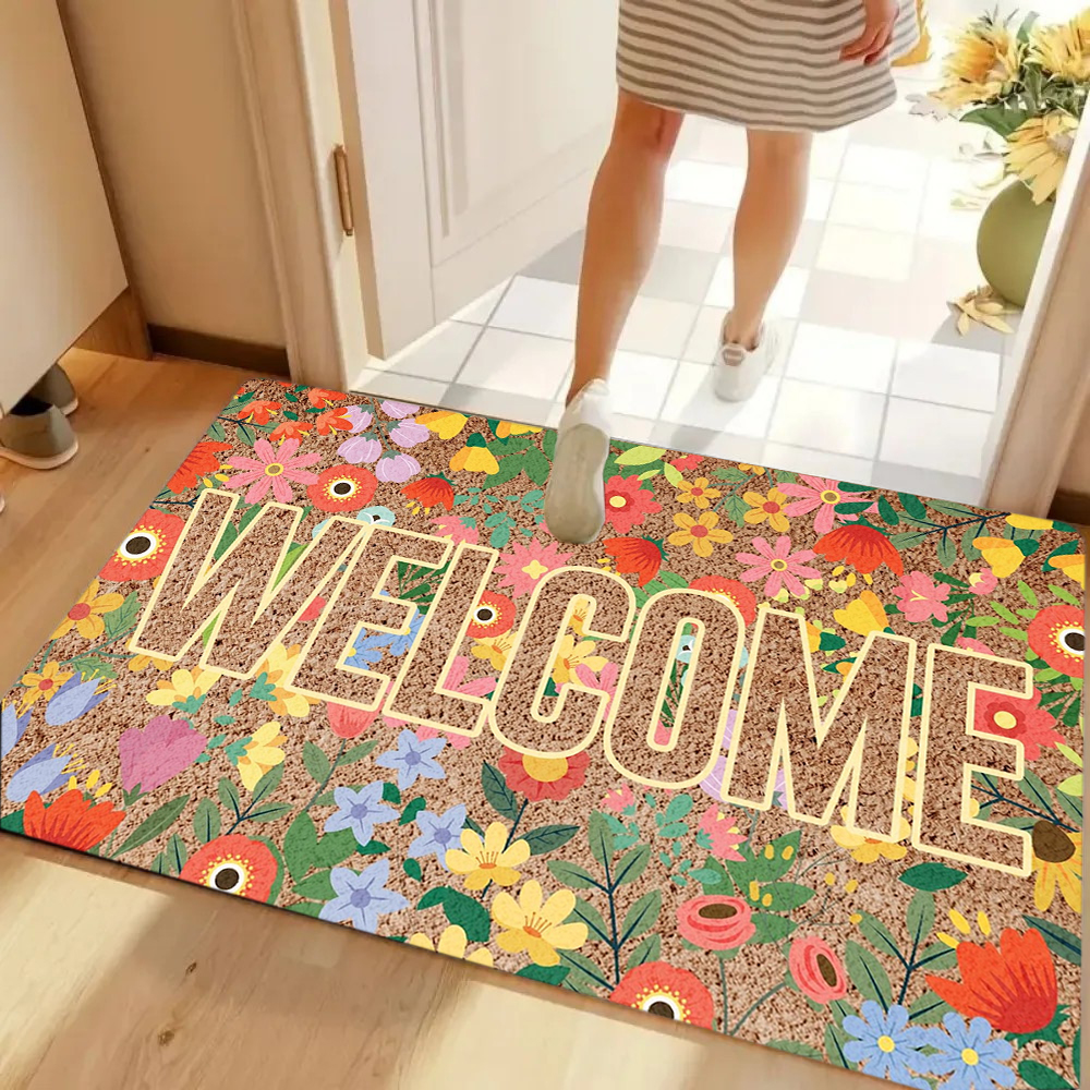 Welcome Retro Floral Doormat O - Maranta Prayer Plant ulasan dan harga
